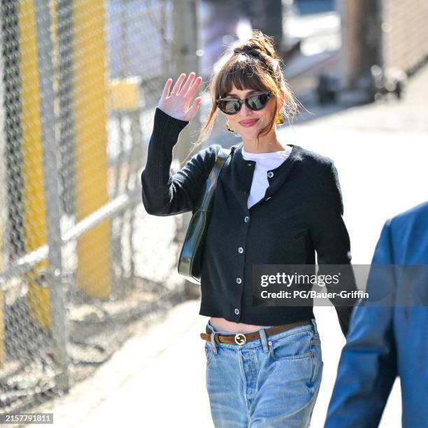 Dakota Johnson is seen at "Jimmy Kimmel Live!" on June 19, 2024 in Los Angeles, California.