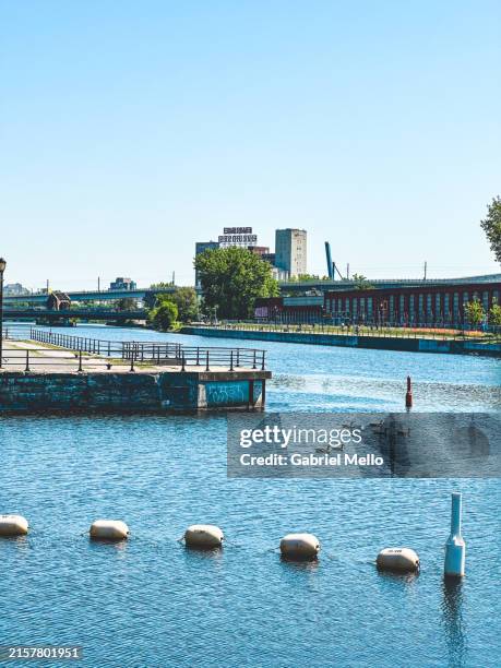 lachine canal in montreal - lachine canal stock pictures, royalty-free photos & images