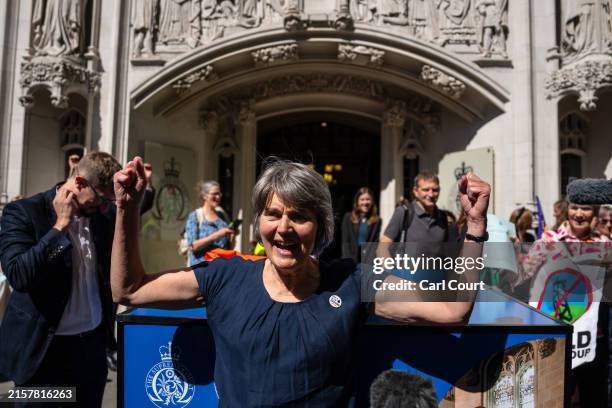 Sarah Finch, a Surrey resident and campaigner, reacts outside the Supreme Court after a landmark ruling that Surrey Council should have considered...
