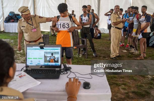 Candidates from all over Maharshatra give their Obstacle test for the recruitment of Railway Police at Ghatkopar, on June 19, 2024 in Mumbai, India.