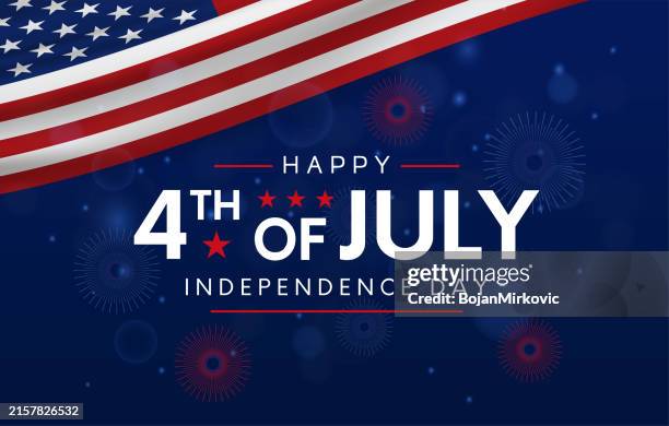 bildbanksillustrationer, clip art samt tecknat material och ikoner med 4th of july, independence day, fourth of july background, poster with usa flag. vector - fjärde juli