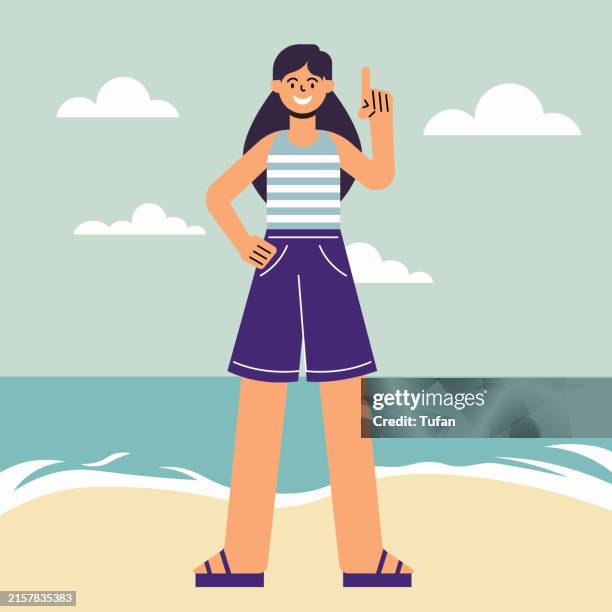 summer beach fun vector illustration – coastal lifestyle design - sun hat vector stock illustrations