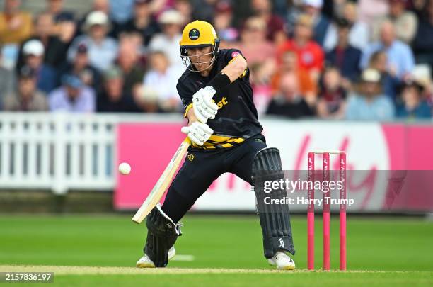 Marnus Labuschagne of Glamorgan plays a shot during the T20 Vitality Blast match between Somerset and Glamorgan at The Cooper Associates County...