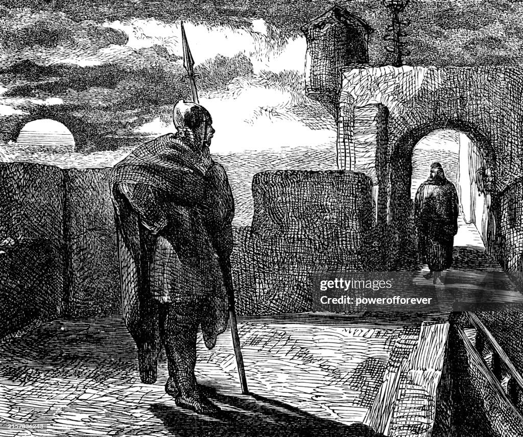 Bernardo and Francisco on the Ramparts of Elsinore Castle in Hamlet - Works of William Shakespeare