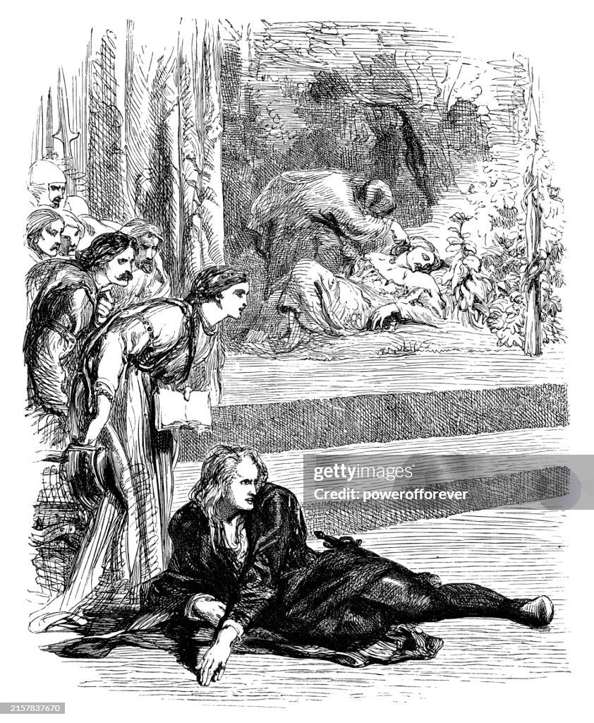 Prince Hamlet and Ophelia Watching the Kings Reaction to the Stage Performance in Hamlet - Works of William Shakespeare