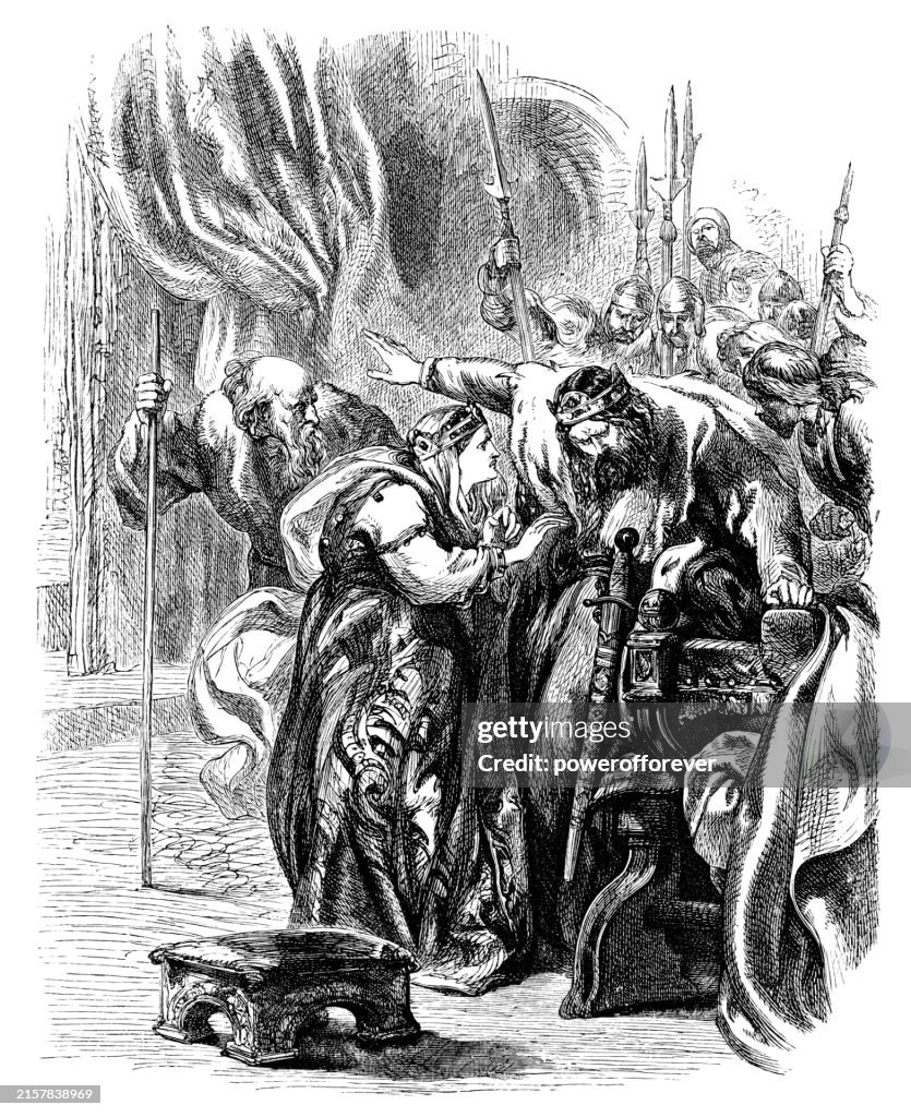 King Claudius Reacting to the Stage Performance in Hamlet - Works of William Shakespeare