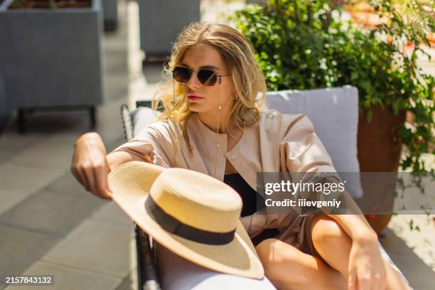 summer fashion outdoors. - haute couture stock pictures, royalty-free photos & images