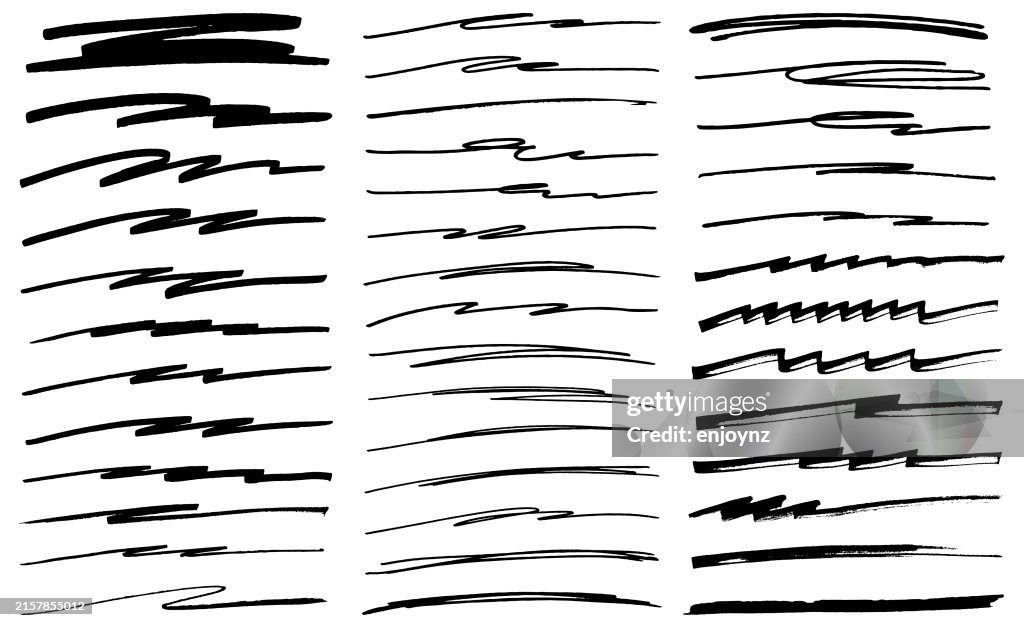 Black Marker Pen Underline Patterns Vector High-Res Vector Graphic ...