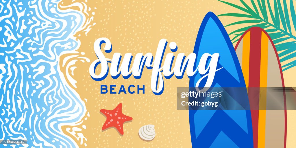 Surfing Beach Background with Text