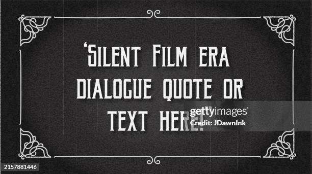 black and white retro silent film text card screen template design with sample text lot's of grain texture 4k aspect ratio - the past stock illustrations