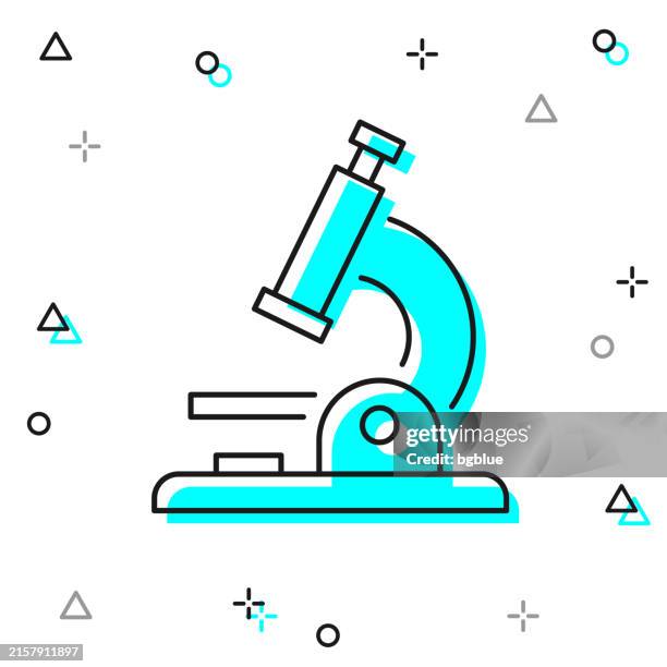microscope. line icon on white background - microscope lens stock illustrations