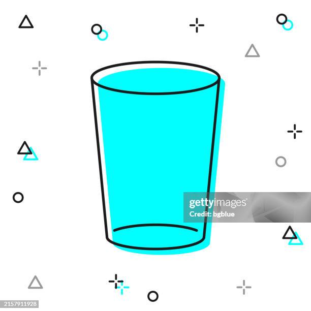 empty glass. line icon on white background - empty glass stock illustrations