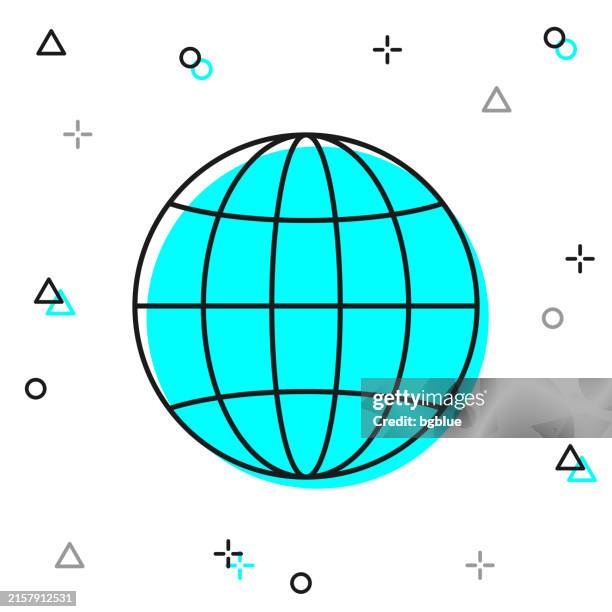 illustrations, cliparts, dessins animés et icônes de globe. icône de ligne sur fond blanc - coordonnée géographique