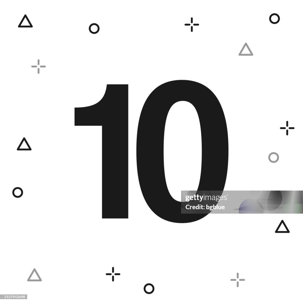 10 - Number Ten. Icon on white background