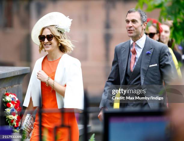 Rose van Cutsem and Hugh van Cutsem attend the wedding of Hugh Grosvenor, Duke of Westminster and Olivia Henson at Chester Cathedral on June 7, 2024...