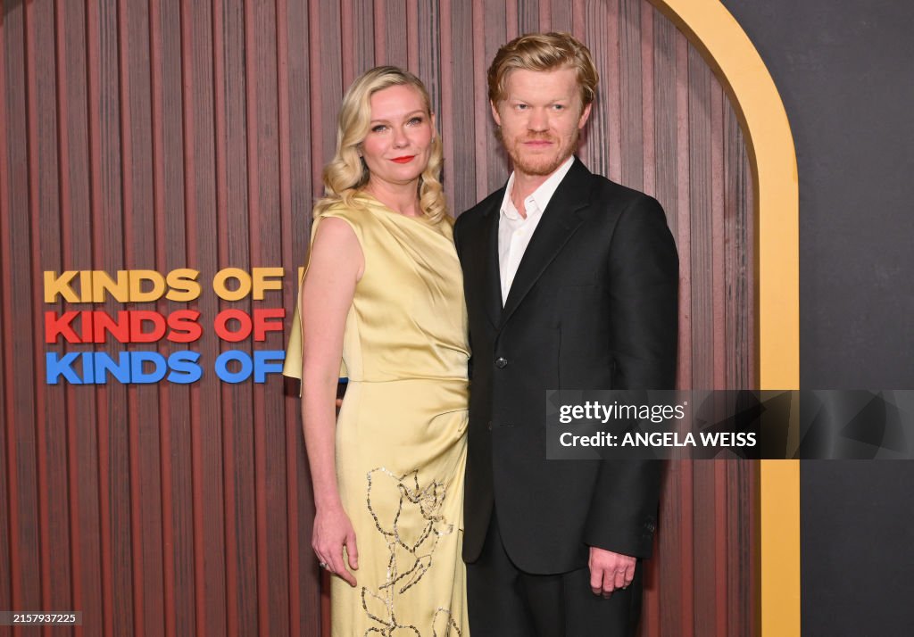 US actor Jesse Plemons and his wife actress Kirsten Dunst attend