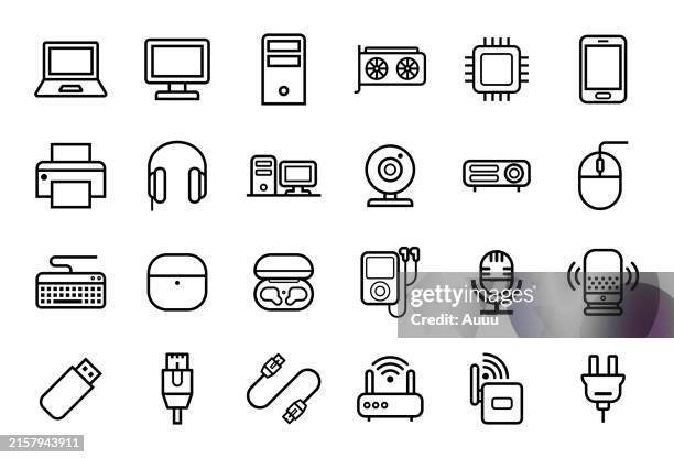 ilustrações de stock, clip art, desenhos animados e ícones de computer icon set - dispositivo de input