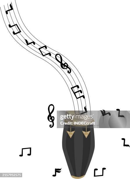 conga with musical note - salsa stock illustrations