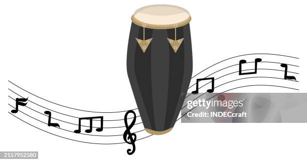 conga with musical note - salsa stock illustrations