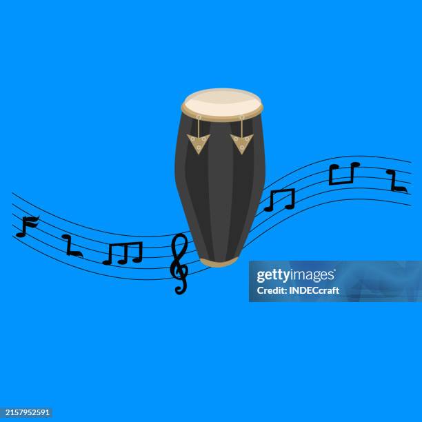 conga with musical note - salsa stock illustrations