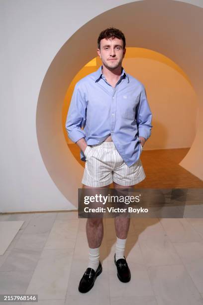 Paul Mescal is seen front row at the Gucci Men's Spring Summer 2025 Fashion Show during the Milan Fashion Week Menswear Spring/Summer 2025 at...