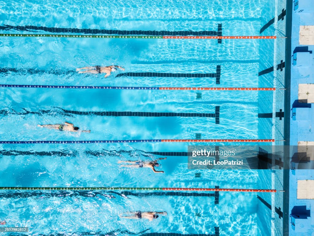 Professional swimmers in a Swimming Pool