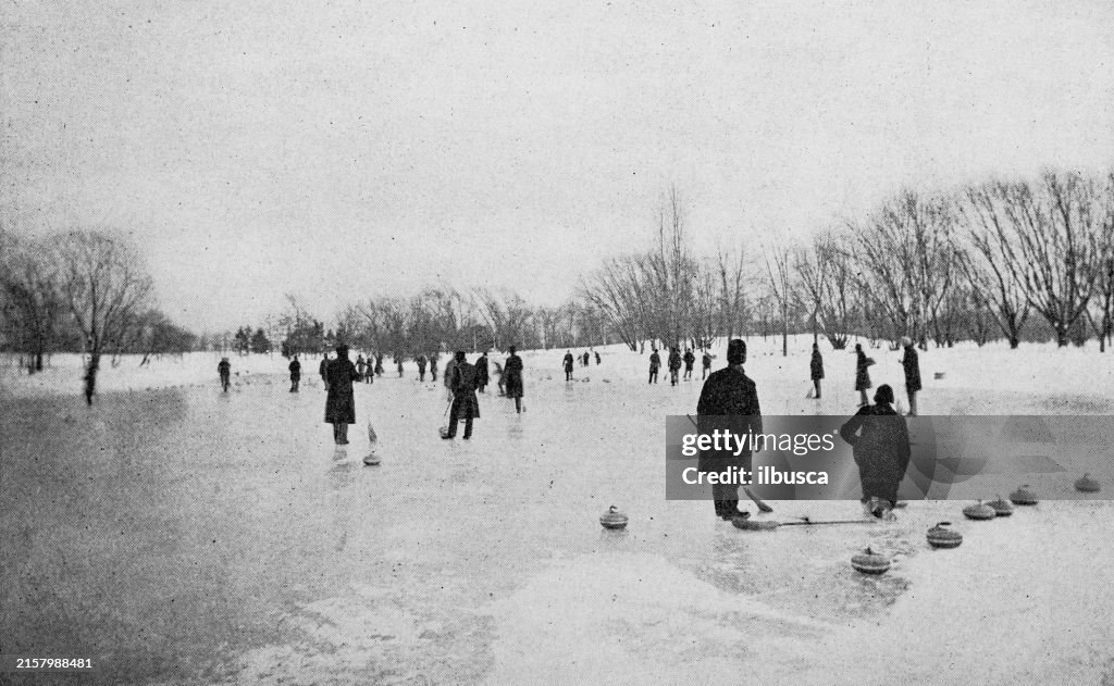 Antique photograph of Chicago: Curling, Washington Park
