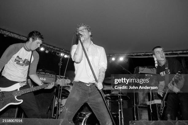 View of members the American Rock & Punk group the Murder City Devils as they perform, during the South By Southwest Music Festival, onstage at...