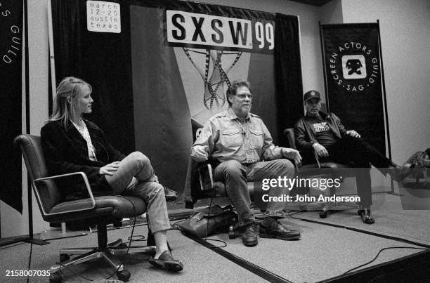 View of, from left, American actor & director Mary Stuart Masterson, Screen Actors Guild president Richard Masur, and actor & director Billy Bob...