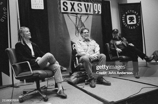 View of, from left, American actor & director Mary Stuart Masterson, Screen Actors Guild president Richard Masur, and actor & director Billy Bob...
