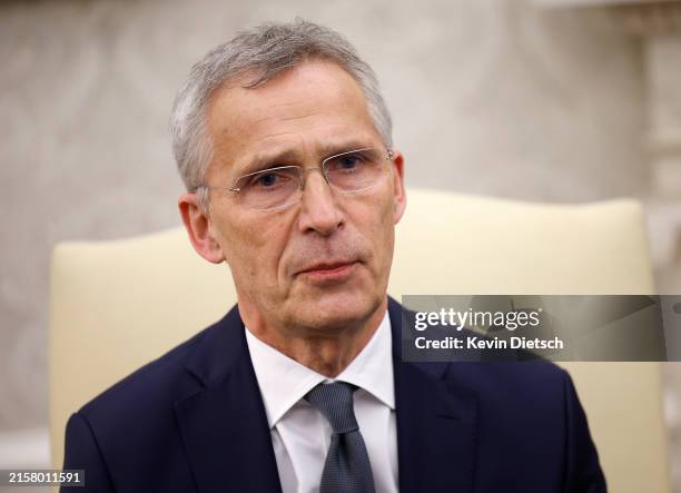 Secretary General Jens Stoltenberg meets with U.S. President Joe Biden in the Oval Office of the White House on June 17, 2024 in Washington, DC....