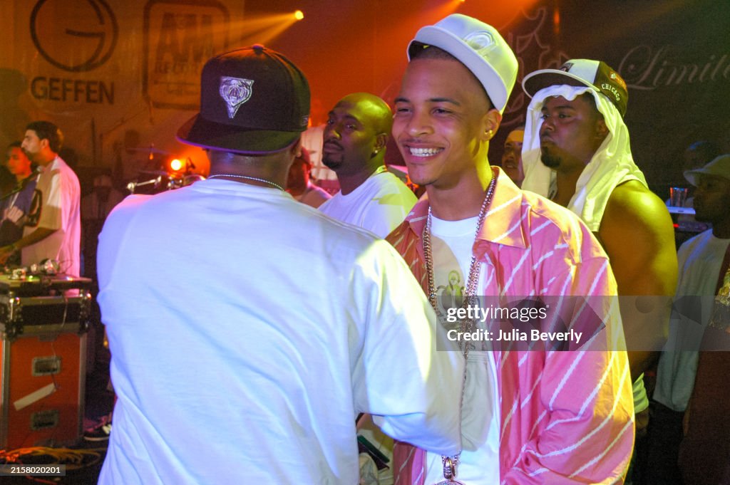 2004 Rapper Style Rapper Styles P of D-Block greets T.I. at the Mixshow Power Summit on ...