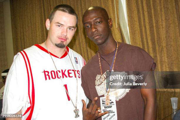 Rappers Paul Wall and Twisted Black attend the Texas Music Conference in July 2004 in Dallas, Texas.