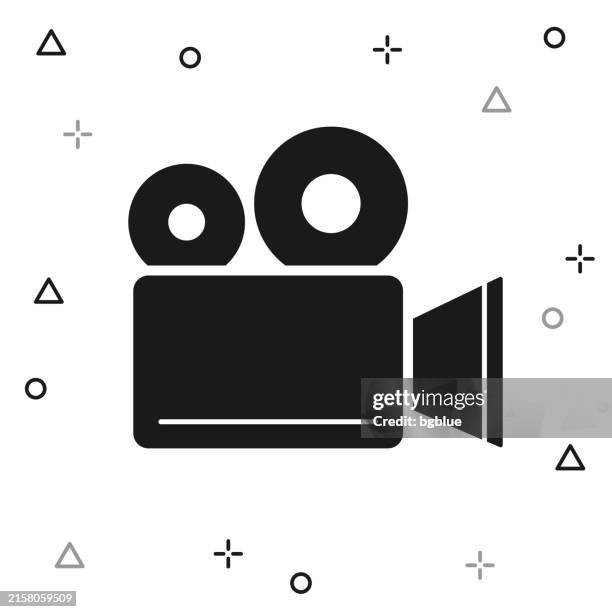 movie camera. icon on white background - vintage television white background stock illustrations