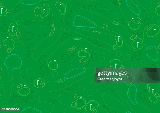 ilustrações de stock, clip art, desenhos animados e ícones de seamless abstract green golf course map pattern - campo de golfe