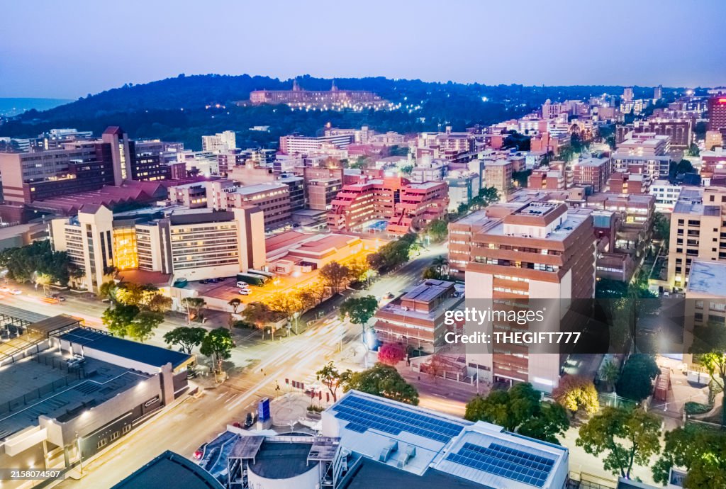 Pretoria Cityscape At Sunset