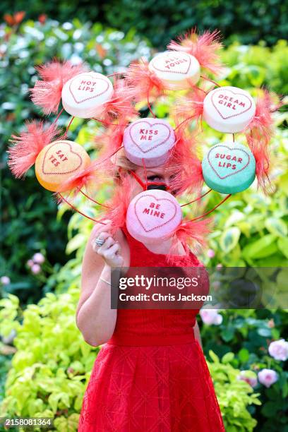Guest attends day one of Royal Ascot 2024 at Ascot Racecourse on June 18, 2024 in Ascot, England.