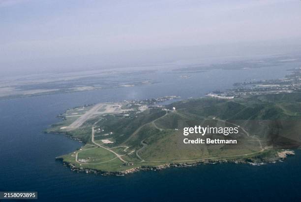 Aerial view of the US Naval Base at Guantanamo Bay, Cuba, October 5th 1979.