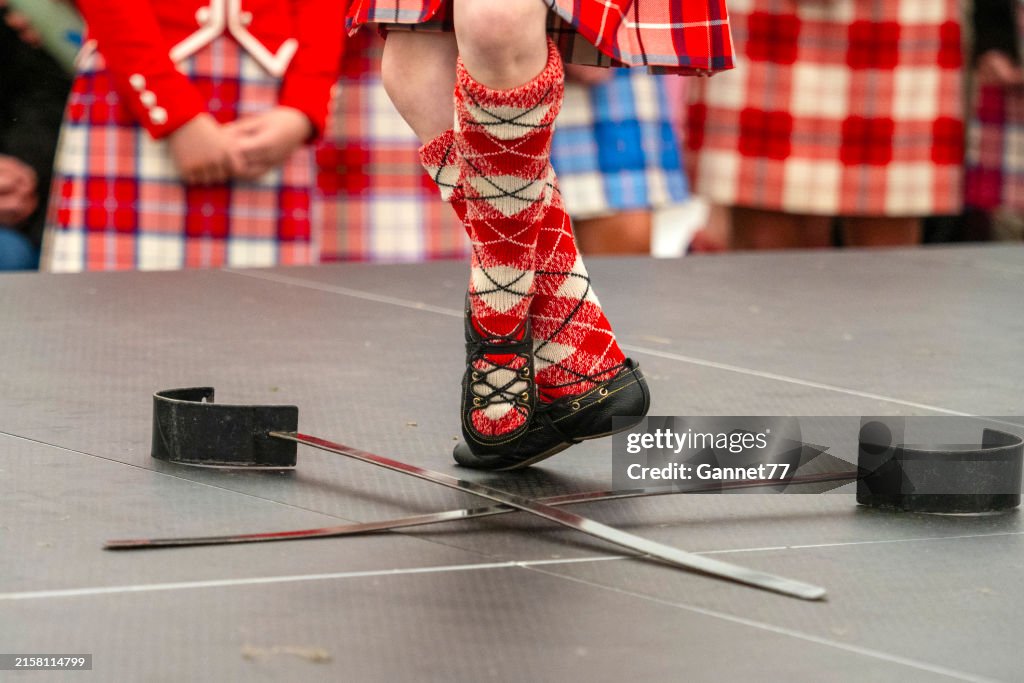 Sword Dancer at a Highland Games event in Scotland