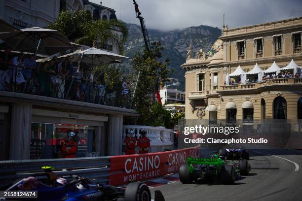 Valtteri Bottas of Finland and Stake F1 Team Kick Sauber drives on track during the F1 Grand Prix of Monaco at Circuit de Monaco on May 26, 2024 in...