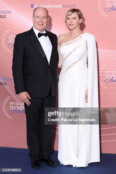 Albert II, Prince of Monaco and Charlene, Princess of Monaco attend the closing ceremony during the 63rd Monte-Carlo Television Festival on June 18,...