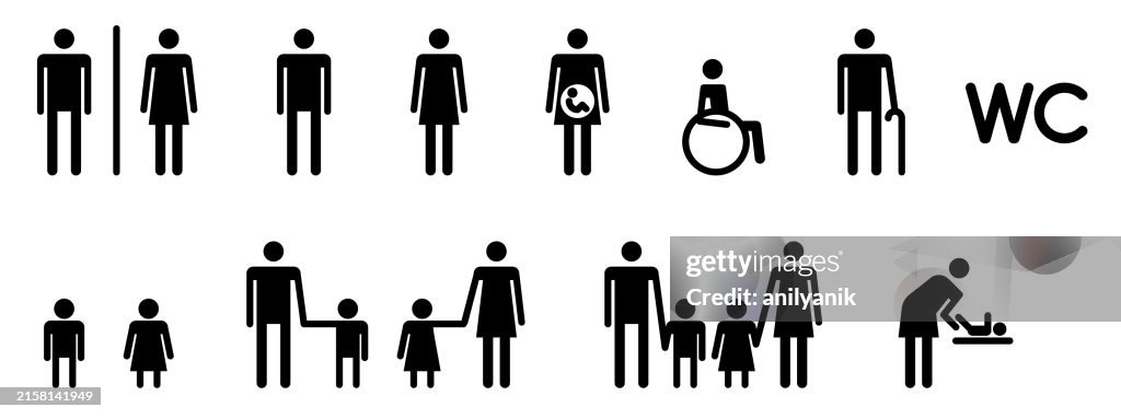 Wc Pictograms High-Res Vector Graphic - Getty Images