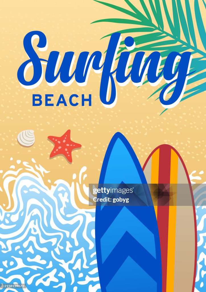 Surfing Beach Background with Text