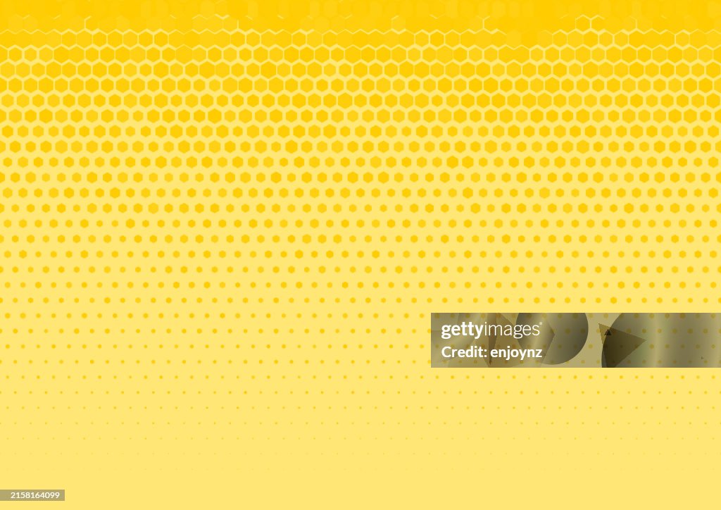 Yellow abstract honeycomb hexagon texture gradient background