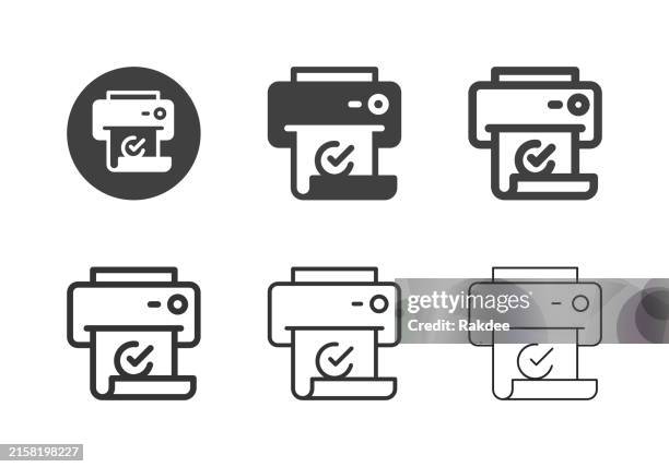form printing icons - multi series - offset printing machine clip art stock illustrations