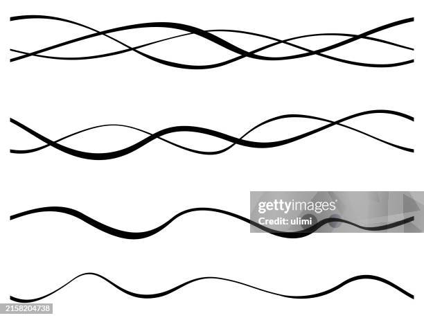 abstract wavy lines - squiggle stock illustrations