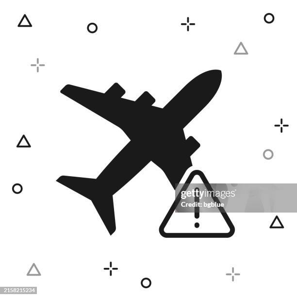 flight restriction. icon on white background - exclamation point editable stroke stock illustrations