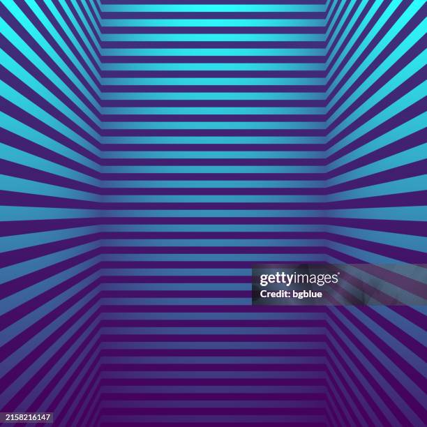 abstract striped background and blue gradient - trendy 3d background - light lines room stock illustrations