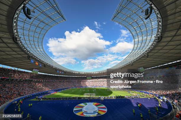 Overview Berlin Olympic Stadium during the UEFA EURO 2024 group stage match between Spain and Croatia at Olympiastadion on June 15, 2024 in Berlin,...