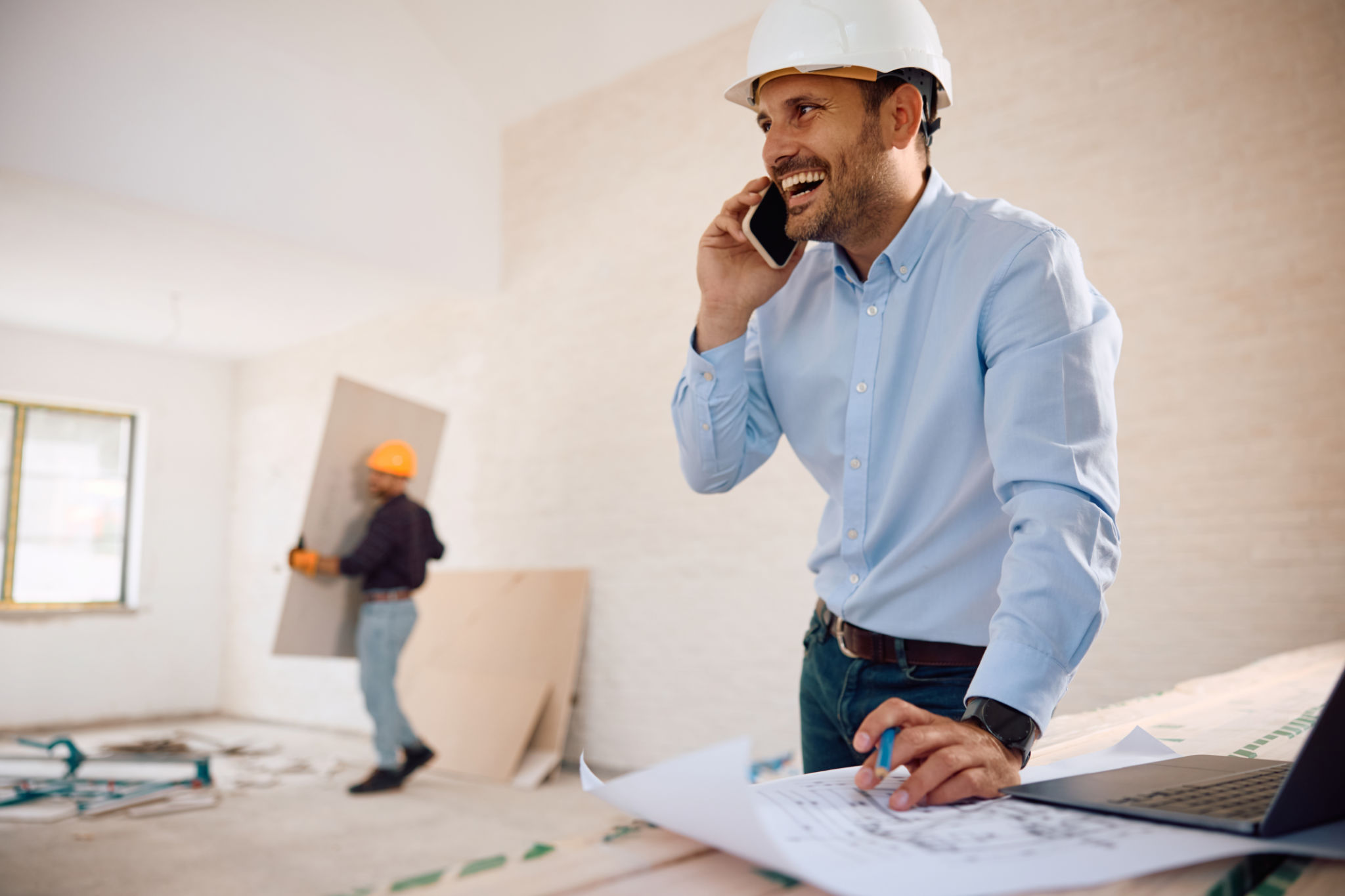 professional contractor working